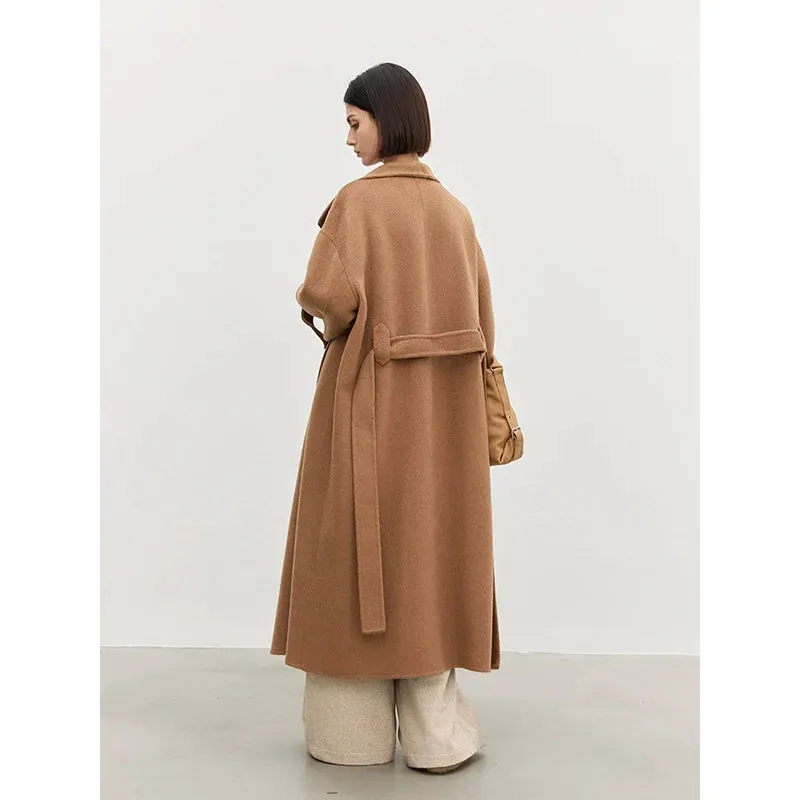 Camel Stand-up Collar Overcoat