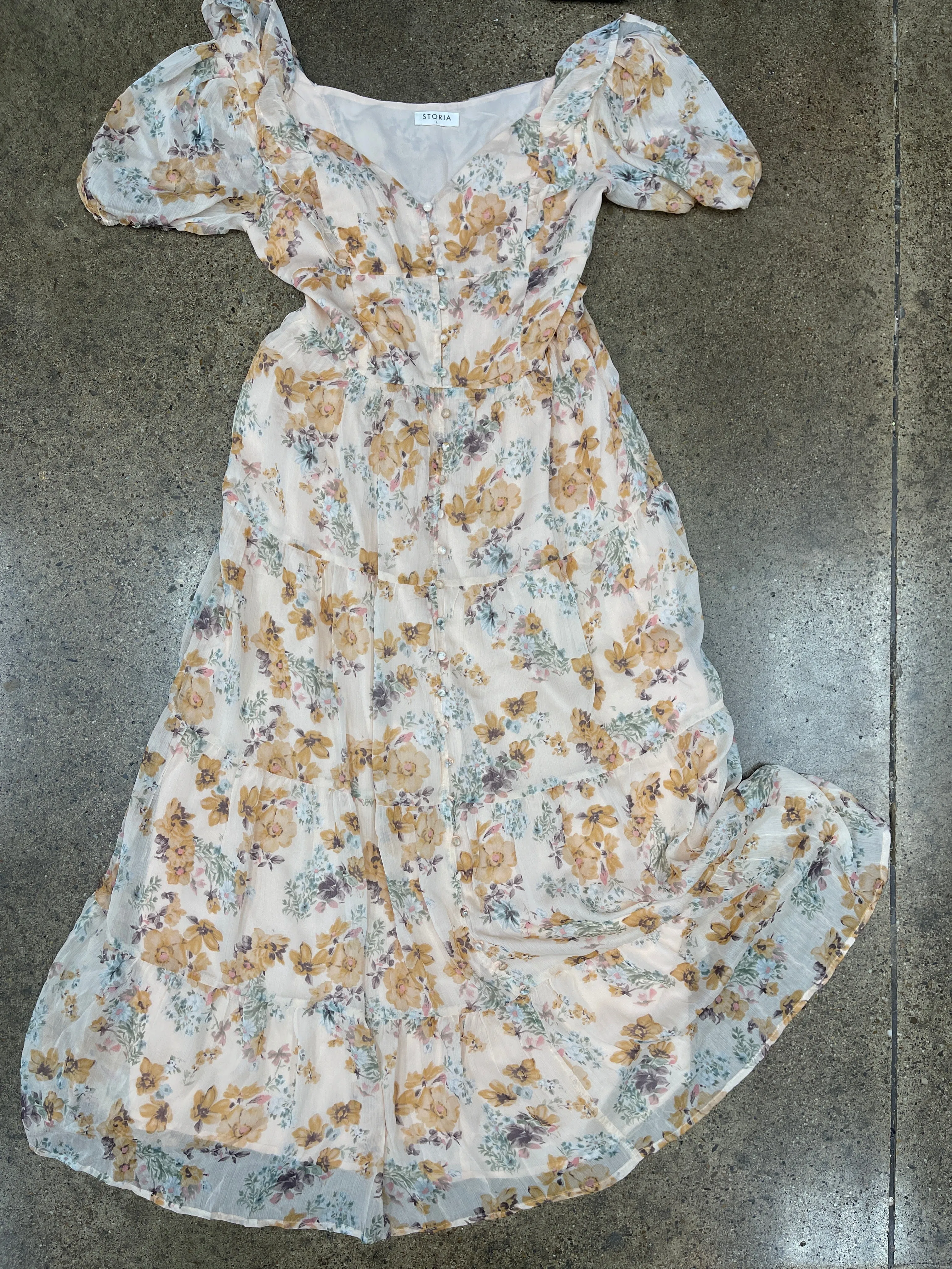 Dress Casual Maxi By Storia In Floral Print, Size:L