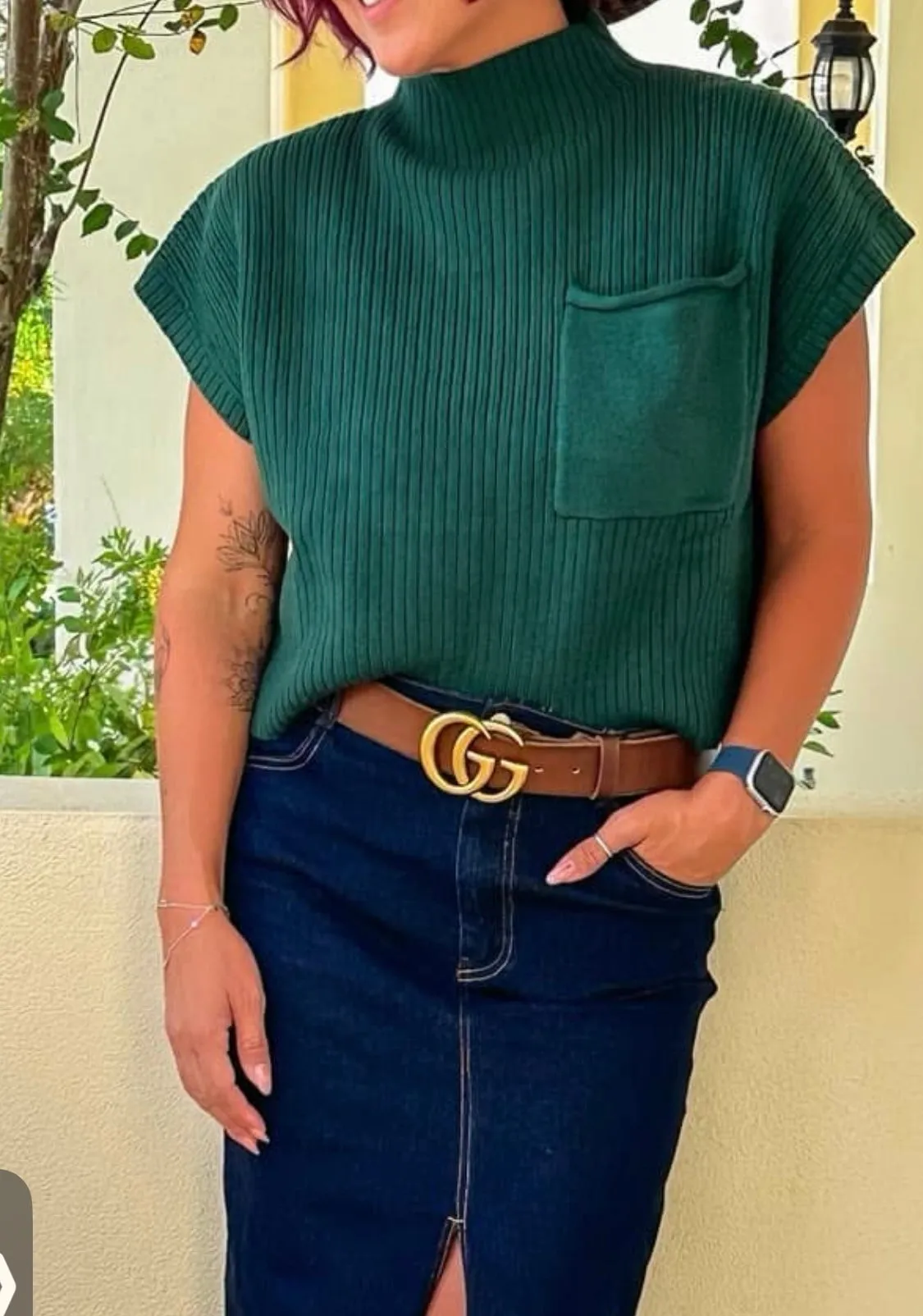 EMILY MOCK NECK CROP SWEATER