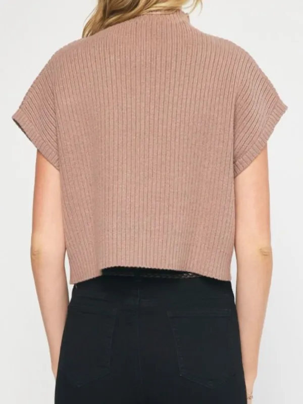 EMILY MOCK NECK CROP SWEATER