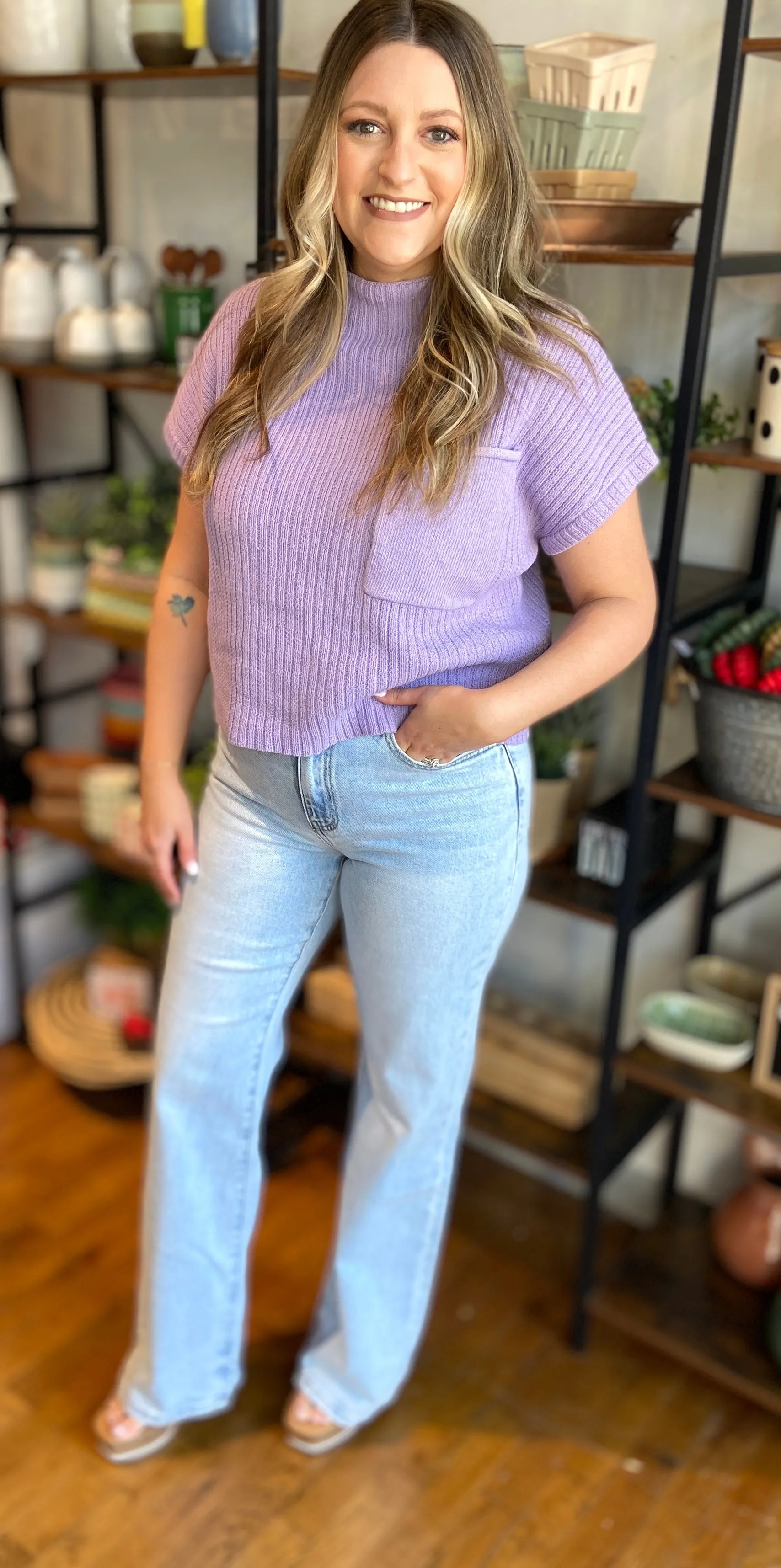 EMILY MOCK NECK CROP SWEATER