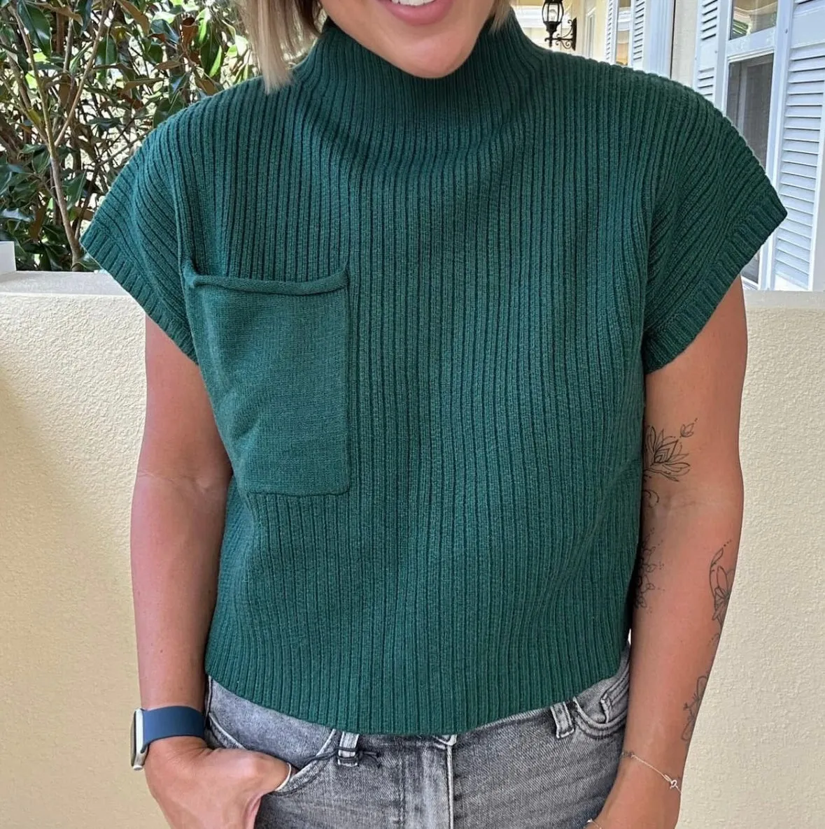EMILY MOCK NECK CROP SWEATER