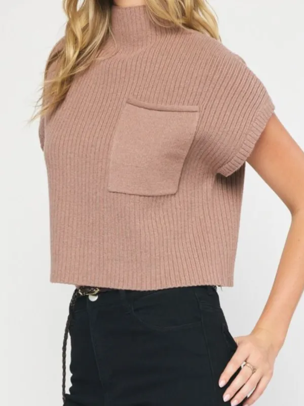 EMILY MOCK NECK CROP SWEATER