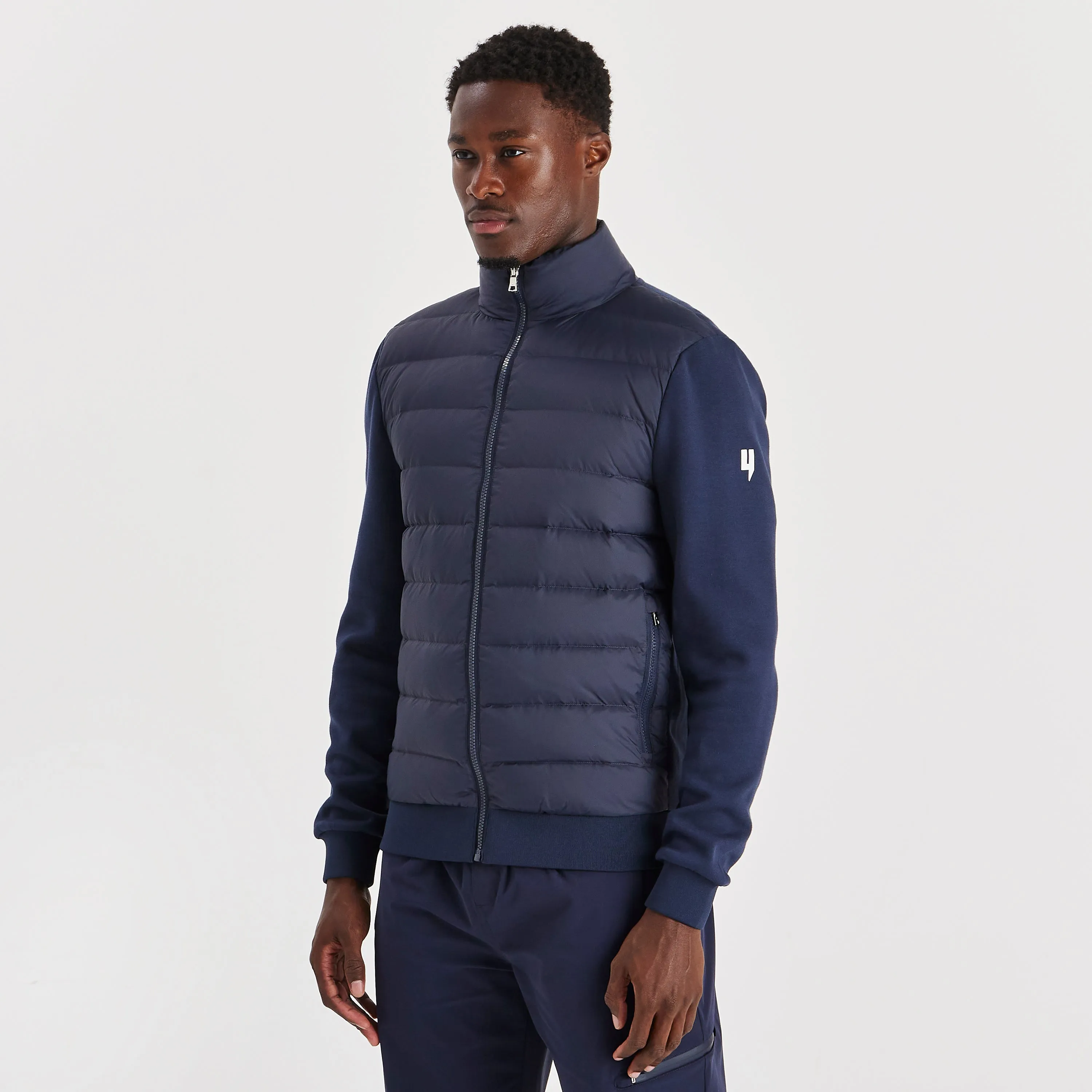 FUNNEL NECK PANEL JACKET NAVY