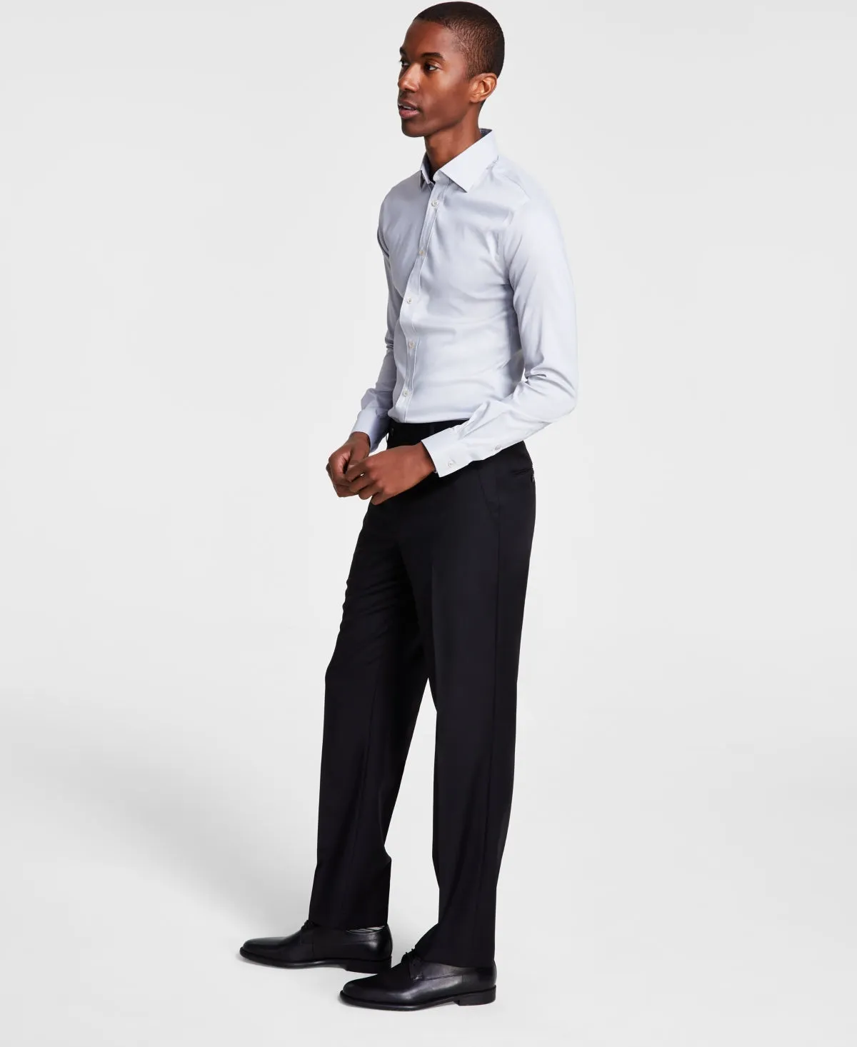 Michael Kors Mens Classic fit Dress Pants Pants 34 / 30 Black Solid Stretch