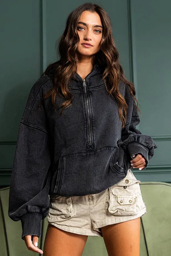 Oversize Washed Pullover Hoodie