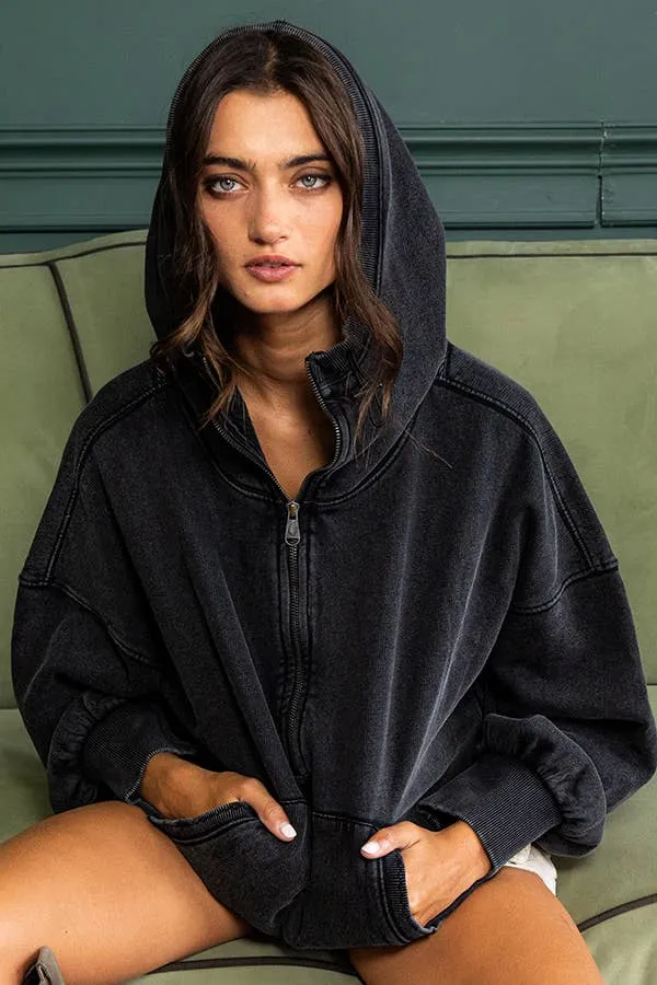 Oversize Washed Pullover Hoodie