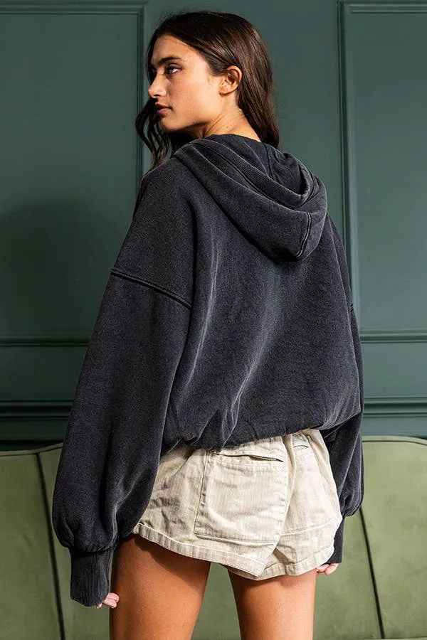 Oversize Washed Pullover Hoodie