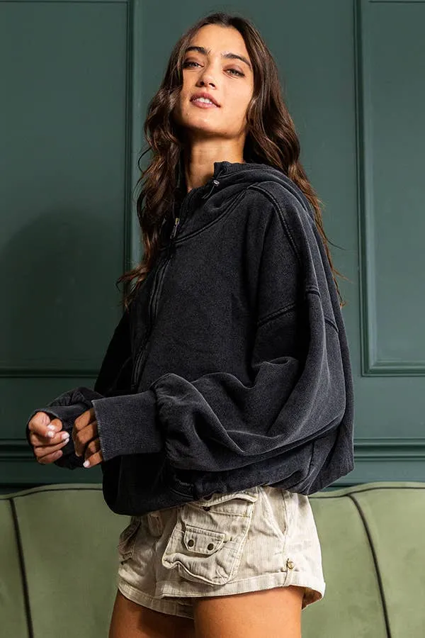 Oversize Washed Pullover Hoodie
