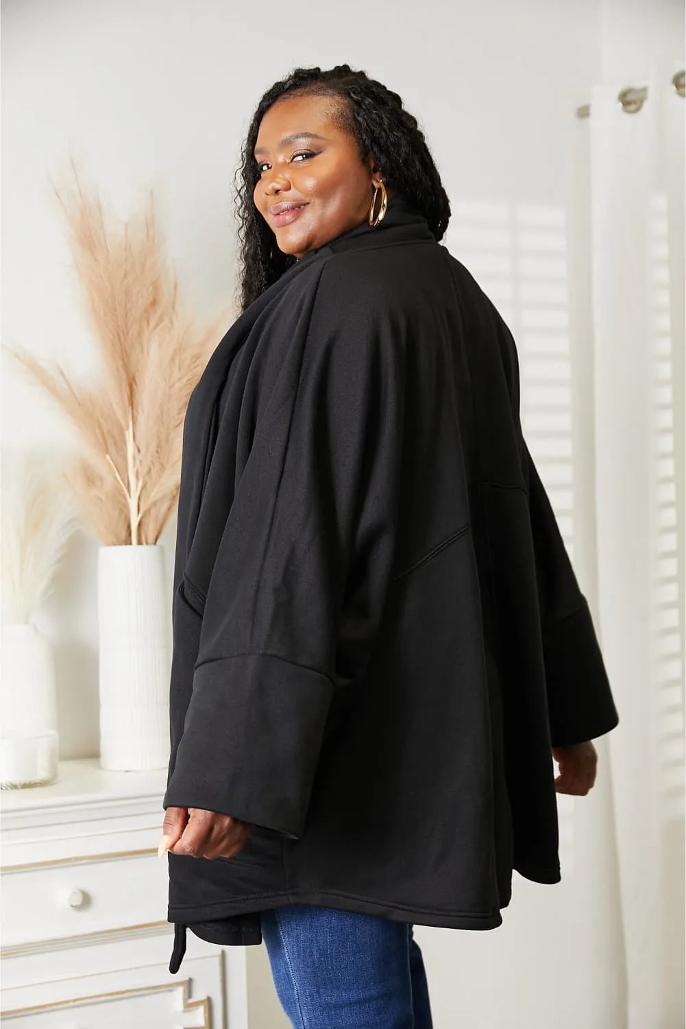 SHADOWS OPEN FRONT CARDIGAN WITH SCARF