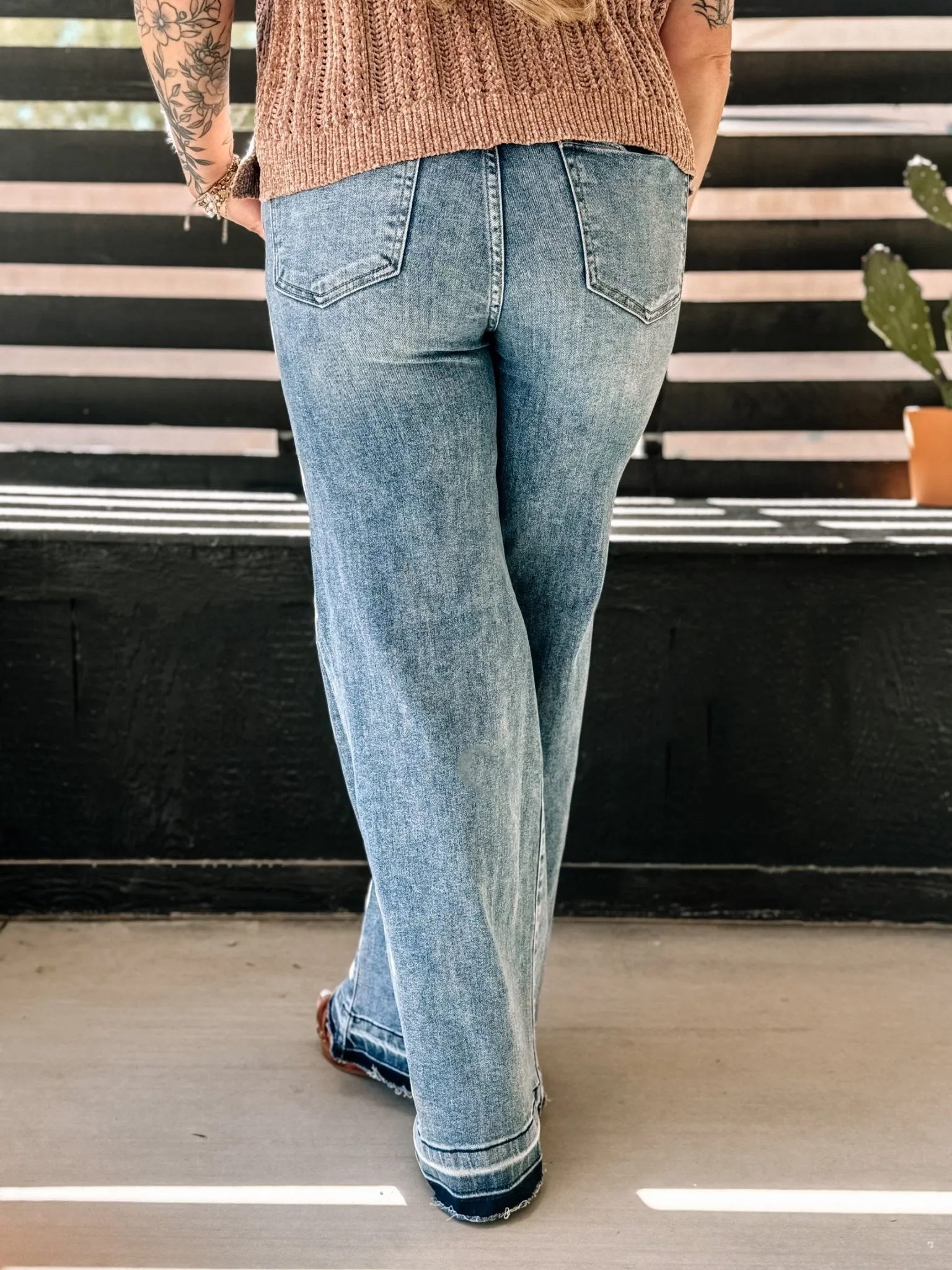 Siesta High Rise Denim Wide Leg Jeans