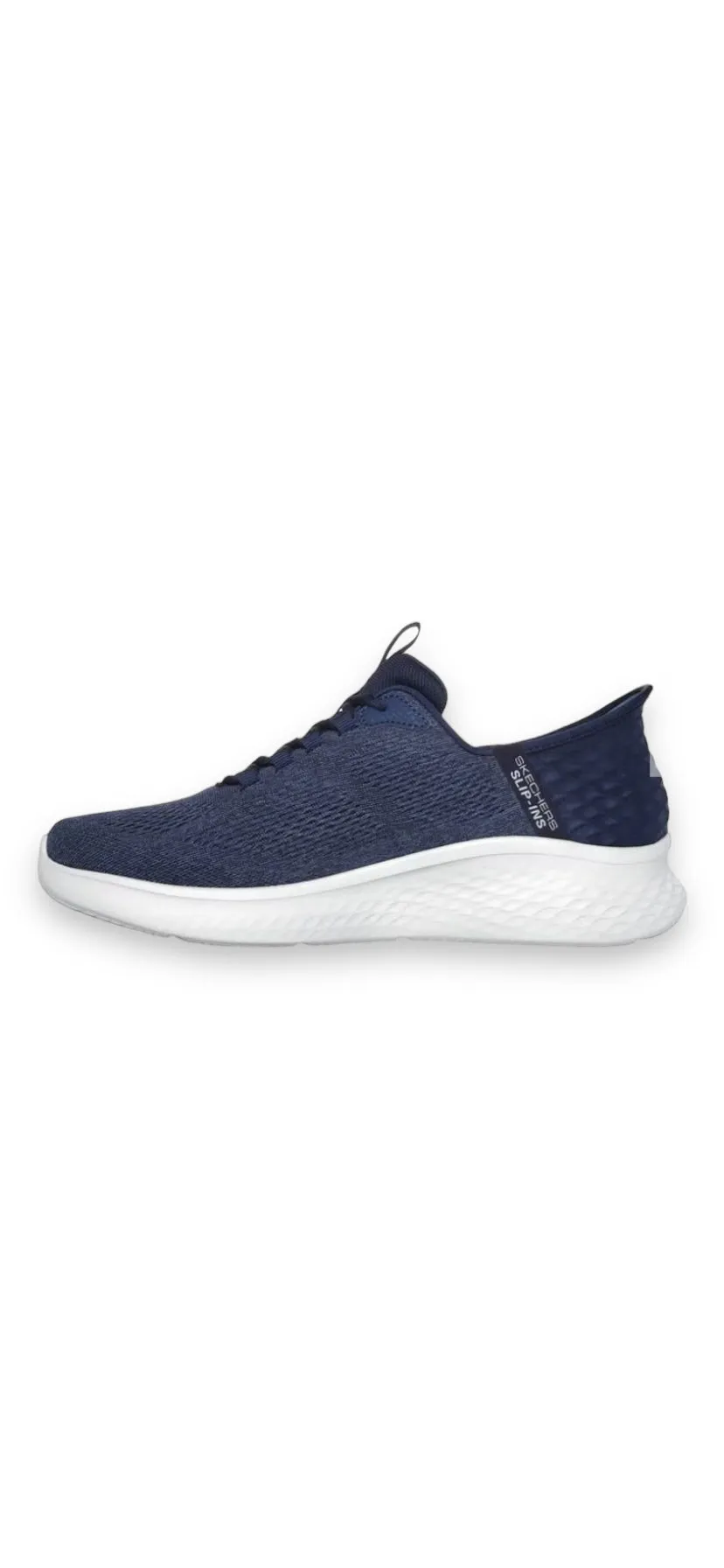 Skechers - mens navy/yellow slip in with laces - Primebase