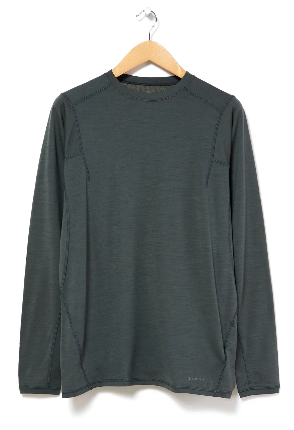 Snow Peak Men's Recycled Pe/Wo Long Sleeved T-Shirt - Forest Green