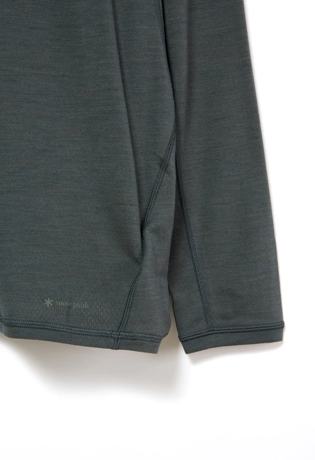 Snow Peak Men's Recycled Pe/Wo Long Sleeved T-Shirt - Forest Green