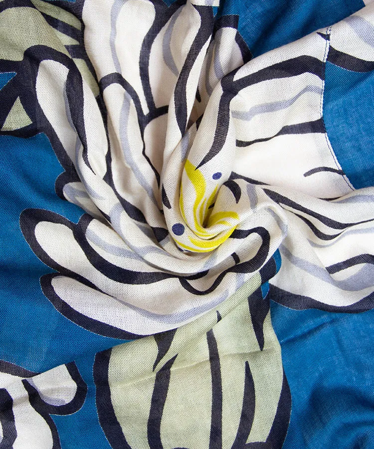 Sun Protection Long Cardigan  / Blue Green Peony Boho Kimono Cardigan