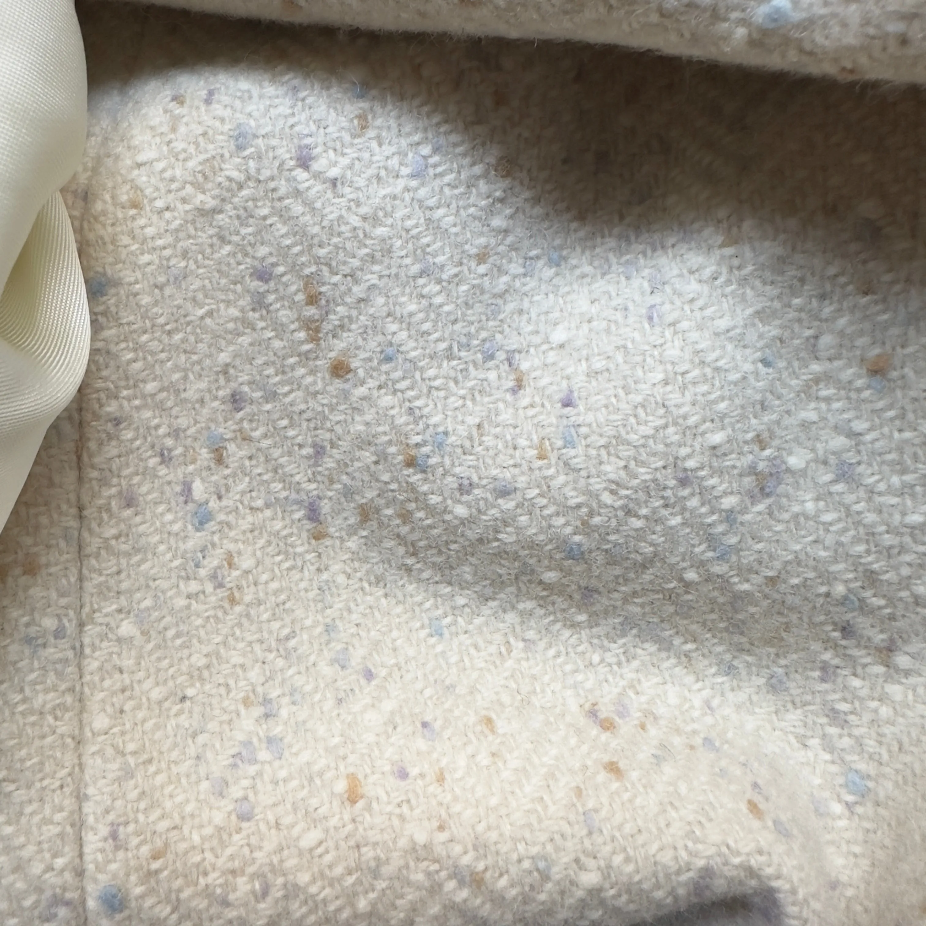 Vintage Cream Tweed Coat - Pure Wool, Union made