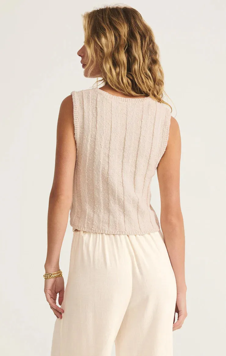 Z Supply Calan Rib Sweater Cropped Tank in Sea Salt